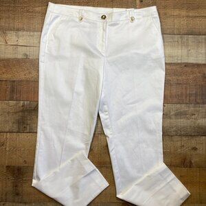 Women's White Ann Klein Slim Ankle Pants size 10